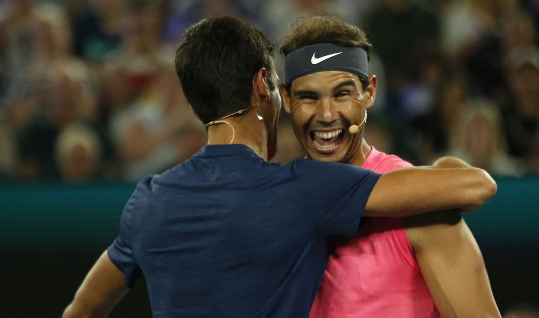 Djokovic y Nadal en el partido benéfico Djokovic y Nadal en el partido benéfico