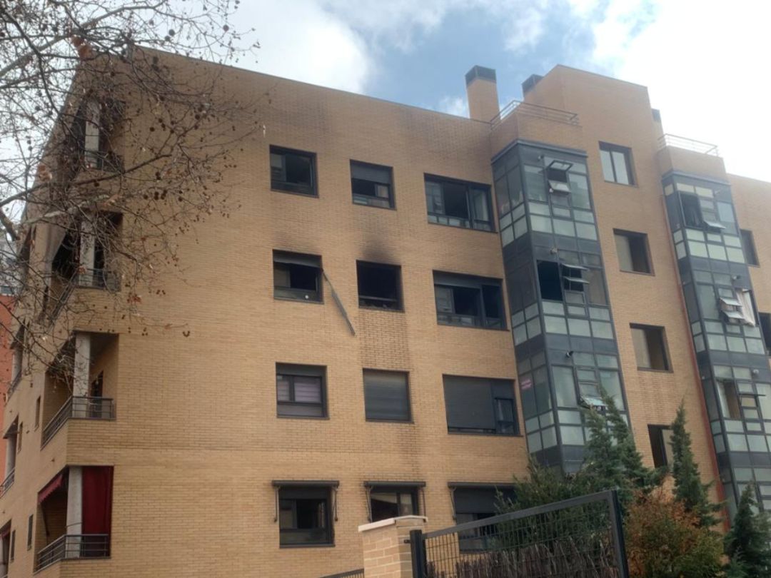El edificio afectado por el incendio en el PAU de Carabanchel El edificio afectado por el incendio en el PAU de Carabanchel