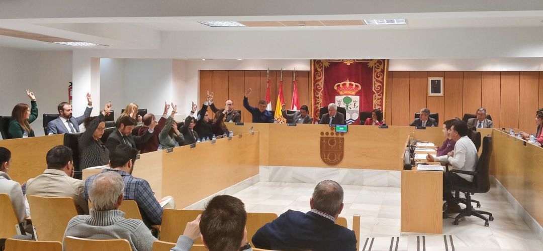 PP, Cs y Vox votando a favor en el pleno de Sanse PP, Cs y Vox votando a favor en el pleno de Sanse