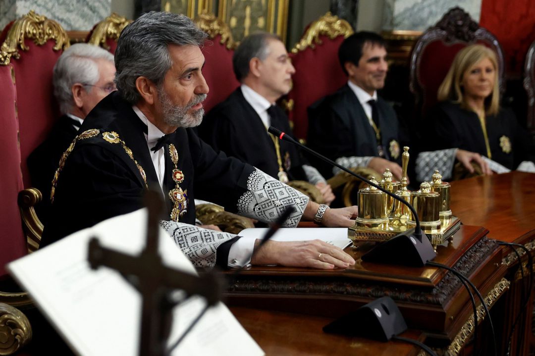 El presidente del Tribunal Supremo, Carlos Lesmes durante su intervención en una ceremonia de toma de posesión El presidente del Tribunal Supremo, Carlos Lesmes durante su intervención en una ceremonia de toma de posesión