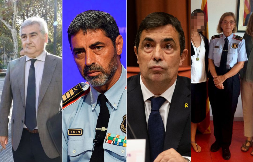 Cèsar Puig (i), Josep Lluís Trapero (2i), Pere Soler y Teresa Laplana (d). Cèsar Puig (i), Josep Lluís Trapero (2i), Pere Soler y Teresa Laplana (d).