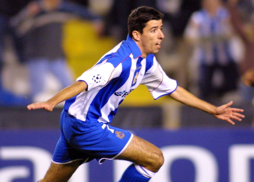 Roy Makaay en un partido de Champions con el Deportivo Roy Makaay en un partido de Champions con el Deportivo