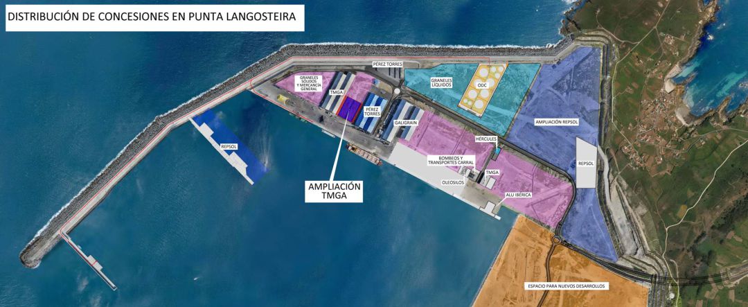 Plano de las instalaciones del puerto exterior de Punta Langosteira Plano de las instalaciones del puerto exterior de Punta Langosteira