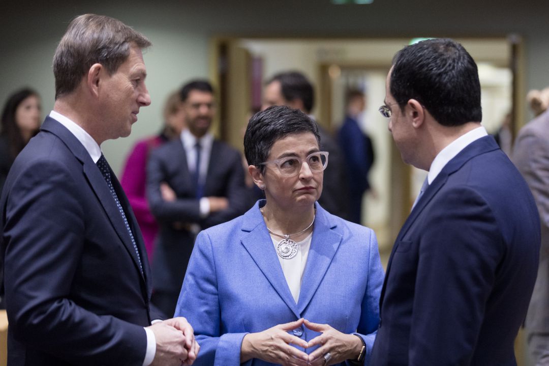 La ministra de Exteriores, Arancha González Laya, a su llegada a la cumbre europea La ministra de Exteriores, Arancha González Laya, a su llegada a la cumbre europea