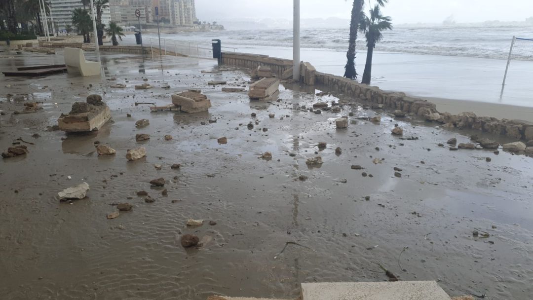 Paseo Marítimo de Calp tras el paso de Gloria. Paseo Marítimo de Calp tras el paso de Gloria.