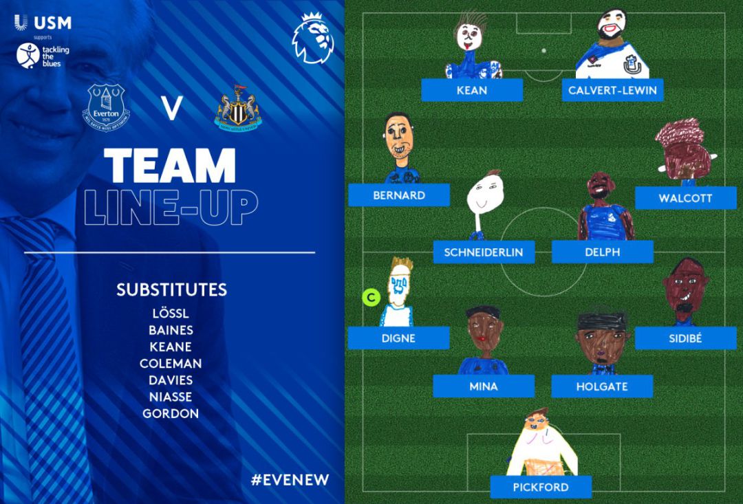 La curiosa forma en la que el Everton publicaba su alineación mediante el Twitter oficial del mismo equipo La curiosa forma en la que el Everton publicaba su alineación mediante el Twitter oficial del mismo equipo