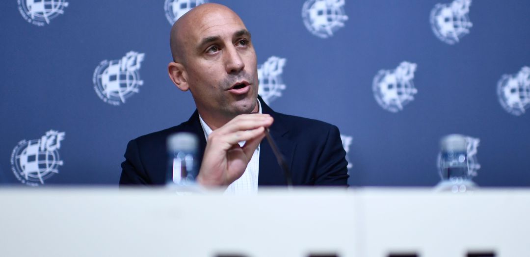 Luis Rubiales, durante una comparecencia de prensa Luis Rubiales, durante una comparecencia de prensa