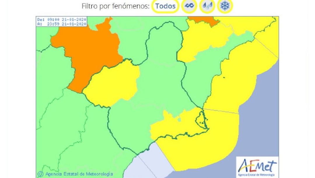 La AEMET mantiene hasta las 12 horas el aviso amarillo por lluvias y temporal marítimo en Cartagena La AEMET mantiene hasta las 12 horas el aviso amarillo por lluvias y temporal marítimo en Cartagena