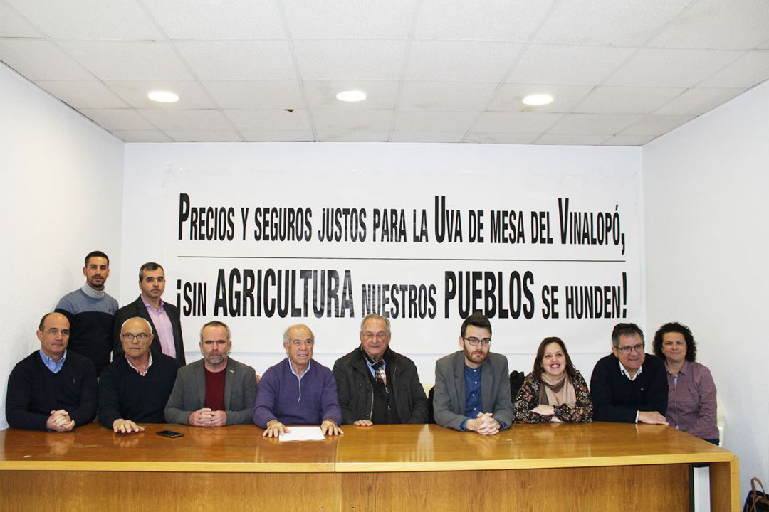 El sector de la uva y los alcaldes de los municipios productores unidos El sector de la uva y los alcaldes de los municipios productores unidos