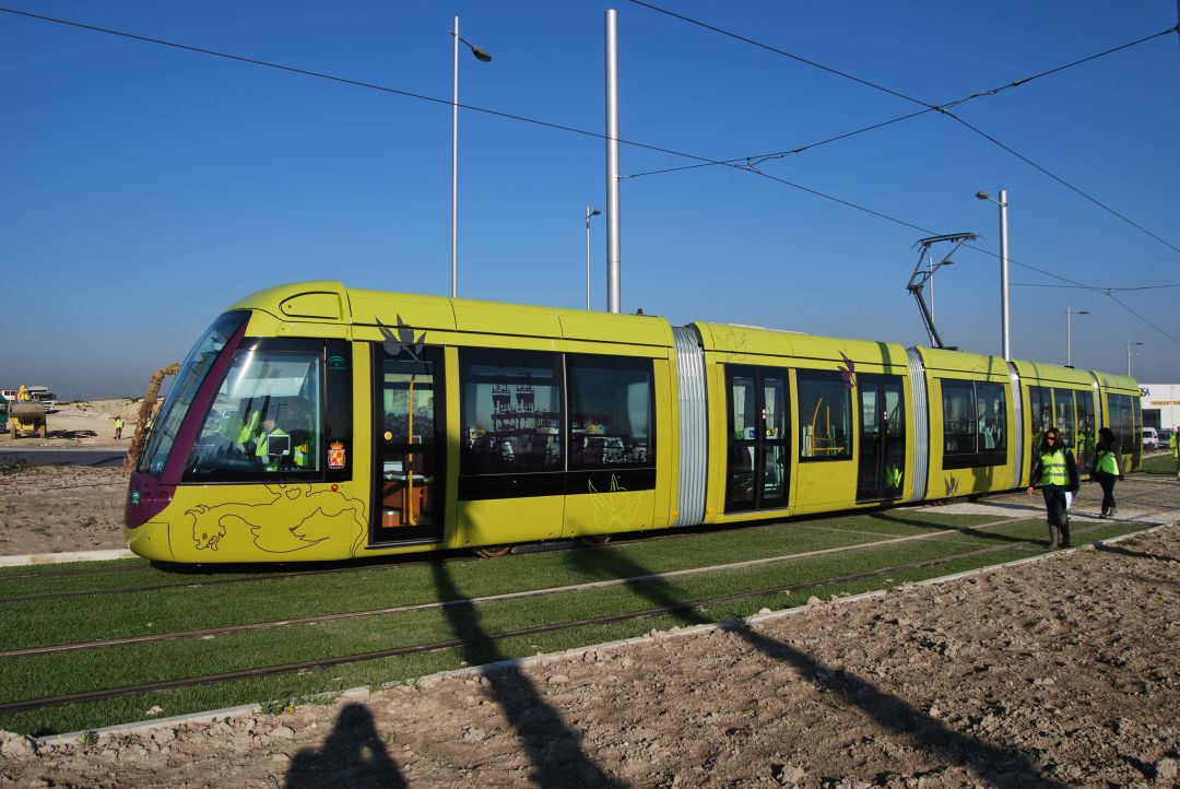 Tranvía de Jaén en pruebas. Tranvía de Jaén en pruebas.