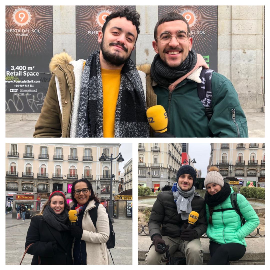 Arriba Jose y Toni, a la izquierda Cristina y Fernanda y a la derecha Oriol y Esther nos cuentan cómo les gustaría que fuese la Puerta del Sol Arriba Jose y Toni, a la izquierda Cristina y Fernanda y a la derecha Oriol y Esther nos cuentan cómo les gustaría que fuese la Puerta del Sol