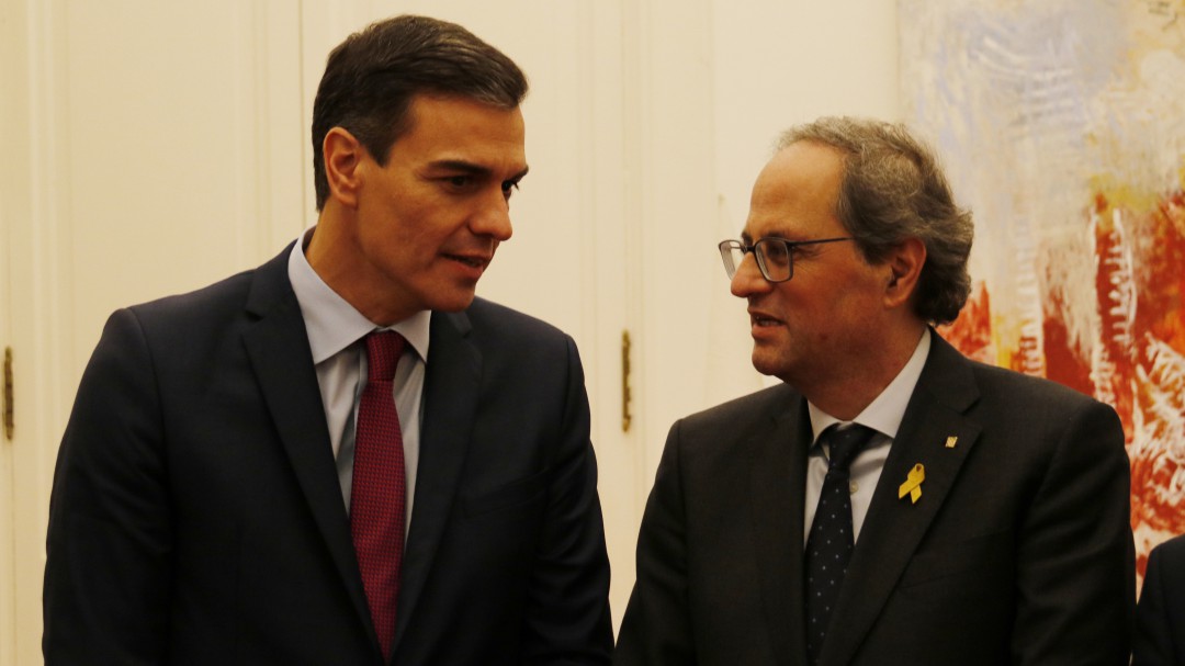 Pedro Sánchez i Quim Torra intentaran tancar avui la data de la seva reunió