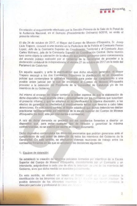 Trapero insiste en su ruptura con el independentismo Trapero insiste en su ruptura con el independentismo