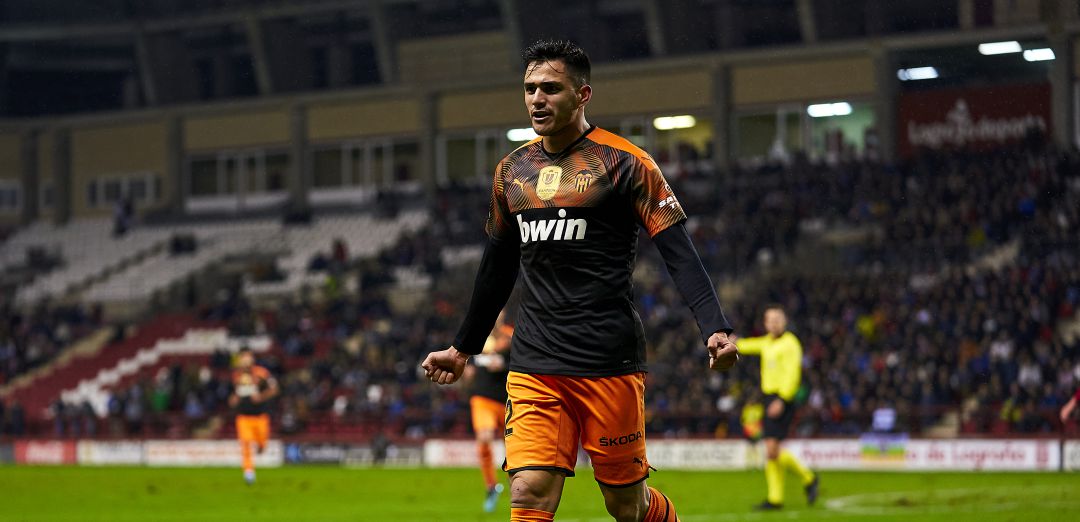 Maxi Gómez celebra un gol en Las Gaunas Maxi Gómez celebra un gol en Las Gaunas
