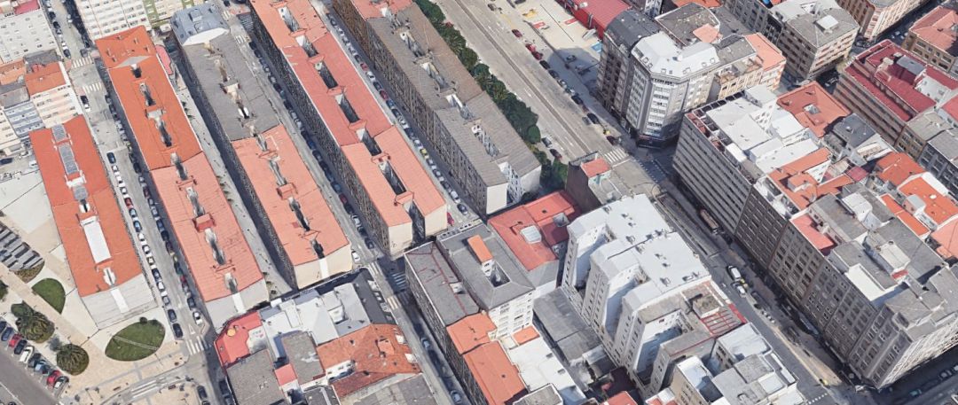 Zona de A Coruña en la que se registró la fuga de gas Zona de A Coruña en la que se registró la fuga de gas