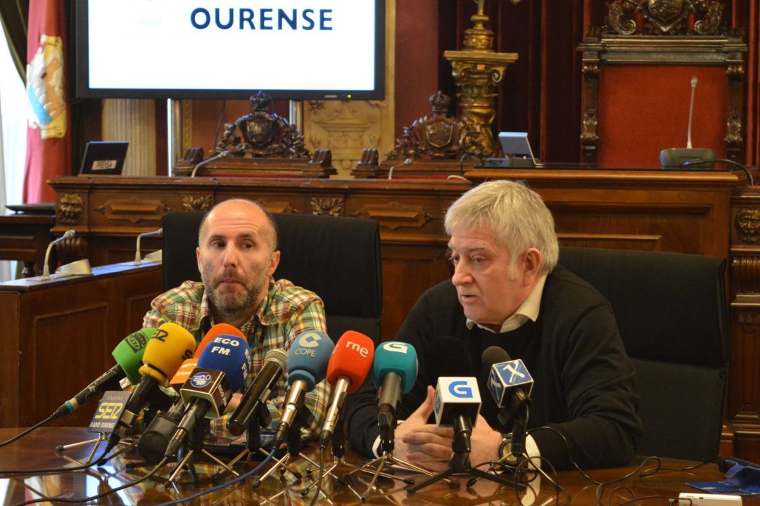 El alcalde de Ourense, Gonzalo Jácome, y el concejal de infraestructuras, Miguel Caride. El alcalde de Ourense, Gonzalo Jácome, y el concejal de infraestructuras, Miguel Caride.