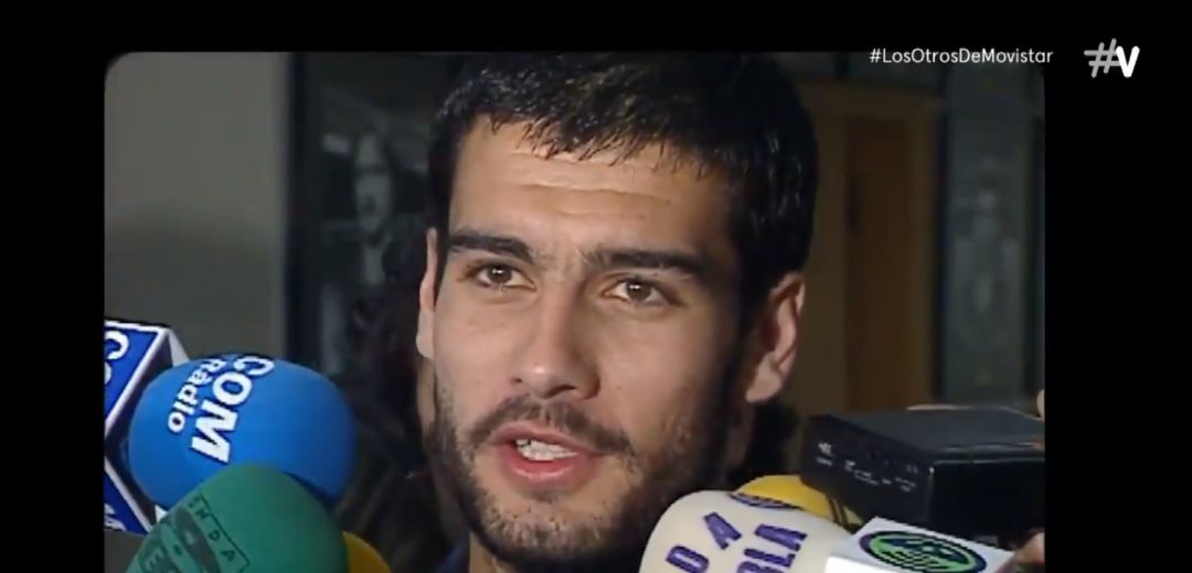 Pep Guardiola, durante un canutazo hace más de 20 años Pep Guardiola, durante un canutazo hace más de 20 años