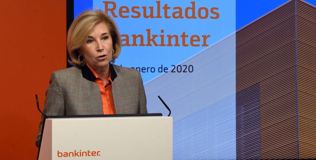 La consejera delegada de Bankinter, María Dolores Dancausa, interviene este jueves en Madrid durante la presentación de los resultados del 2019. La consejera delegada de Bankinter, María Dolores Dancausa, interviene este jueves en Madrid durante la presentación de los resultados del 2019.