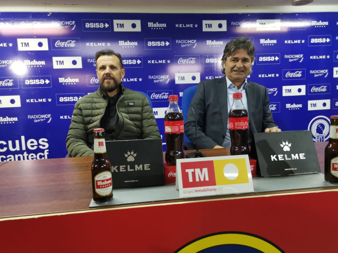 Paco Martínez y Paquito Escudero en la sala de prensa del Rico Pérez Paco Martínez y Paquito Escudero en la sala de prensa del Rico Pérez