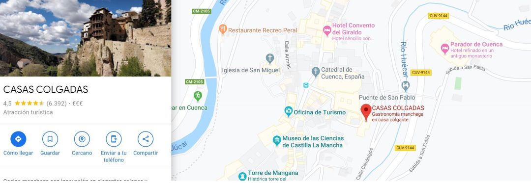 Google Maps corrige el nombre de las Casas Colgadas de Cuenca Google Maps corrige el nombre de las Casas Colgadas de Cuenca