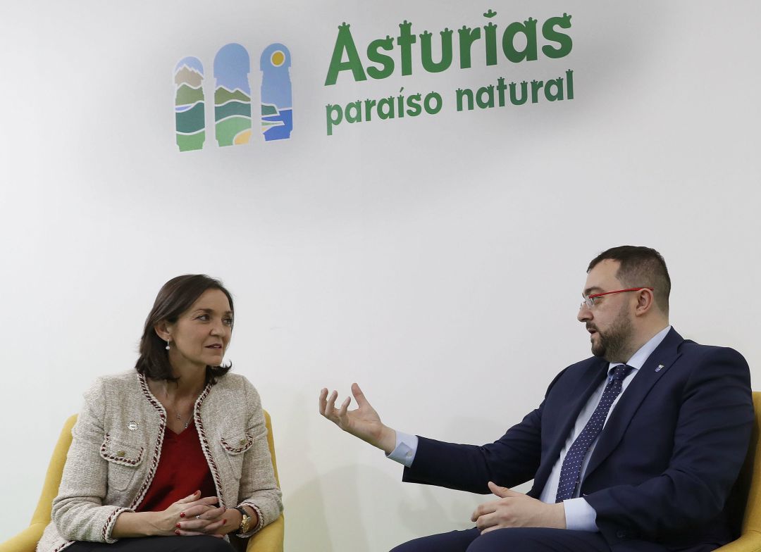 La ministra de Industria, Reyes Maroto junto al presidente del Principado, Adrián Barbón. La ministra de Industria, Reyes Maroto junto al presidente del Principado, Adrián Barbón.