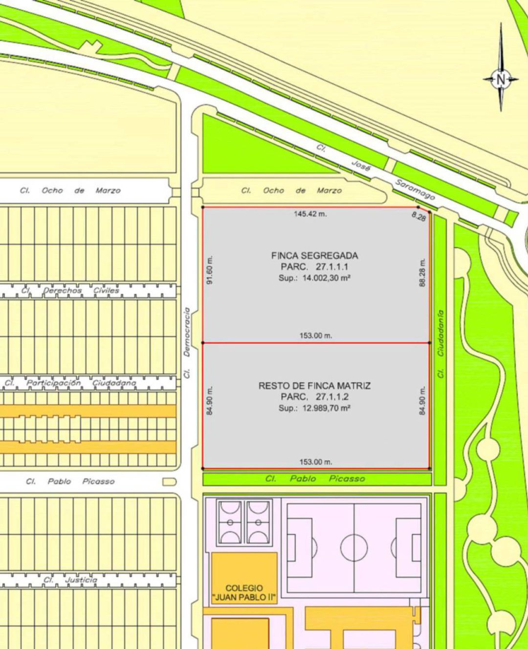 Plano de la zona dónde se ubica el CEIP Isabel la Católica Plano de la zona dónde se ubica el CEIP Isabel la Católica