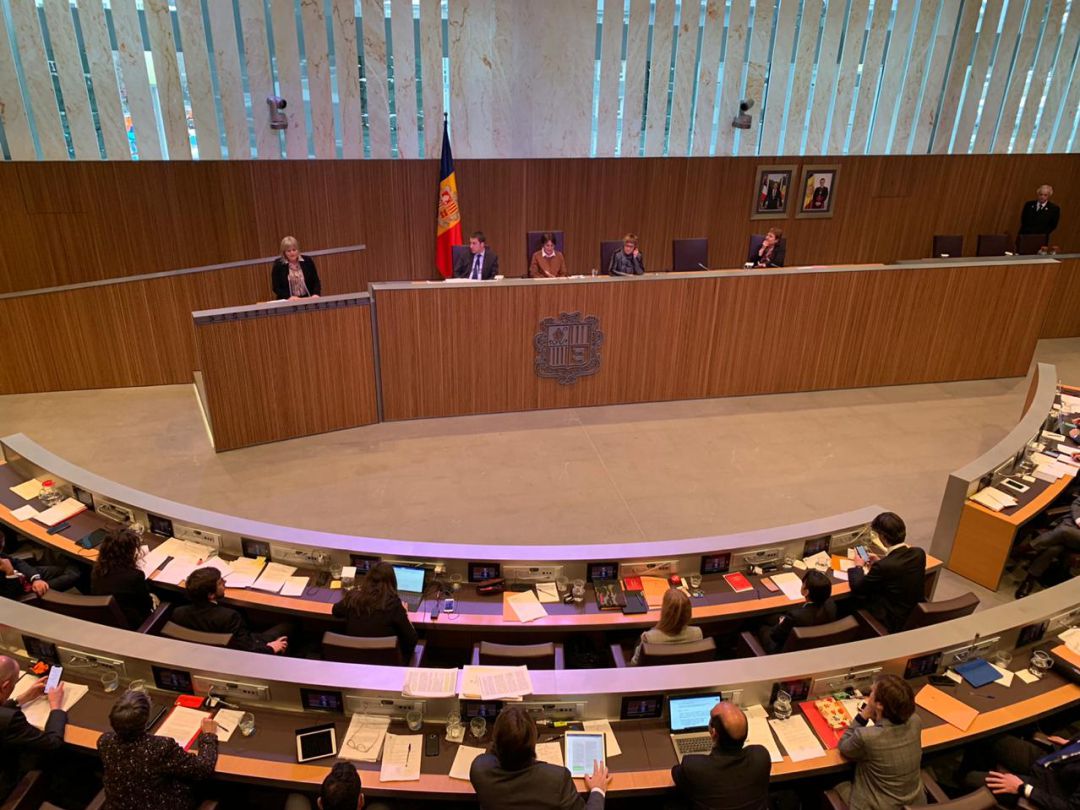 Hemicicle del Consell General durant la sessió ordinària celebrada aquest dijous. Hemicicle del Consell General durant la sessió ordinària celebrada aquest dijous.