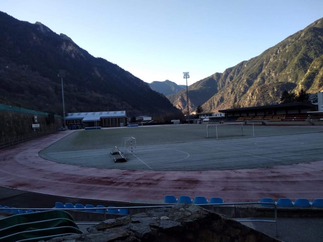 Pista d'atletisme de l'Estadi Comunal. Pista d'atletisme de l'Estadi Comunal.