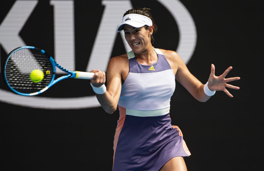 Garbiñe Muguruza, en su partido de octavos de final del Open de Australia. Garbiñe Muguruza, en su partido de octavos de final del Open de Australia.
