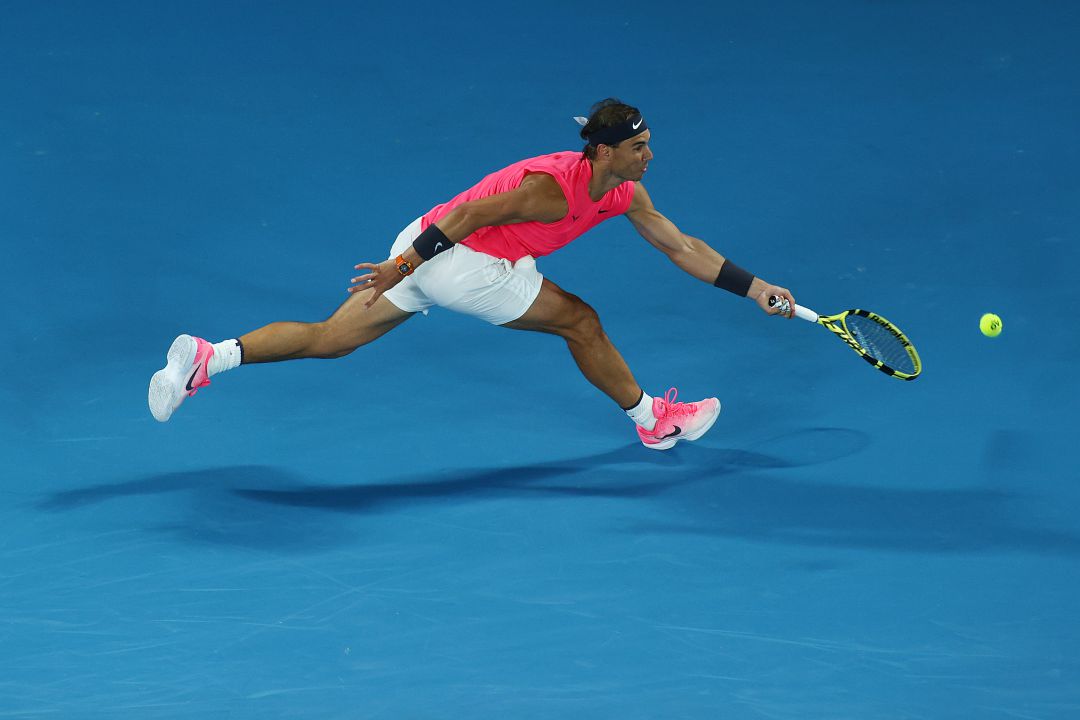 Nadal, durante el partido contra Kyrgios. Nadal, durante el partido contra Kyrgios.