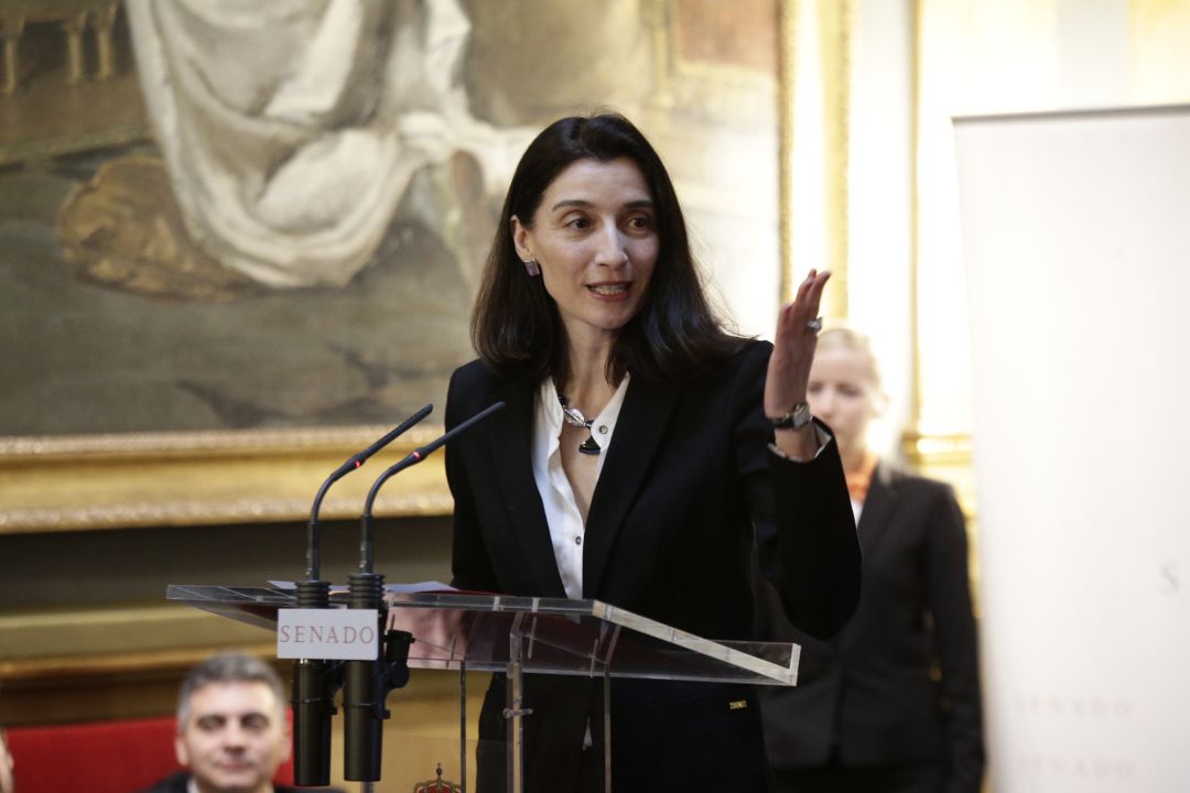 La presidenta del Senado, Pilar Llop, durante su intervención en el acto de presentación de la campaña "Por todo lo que hay detrás" y entrega de los premios Protección de Datos 2019. La presidenta del Senado, Pilar Llop, durante su intervención en el acto de presentación de la campaña "Por todo lo que hay detrás" y entrega de los premios Protección de Datos 2019.