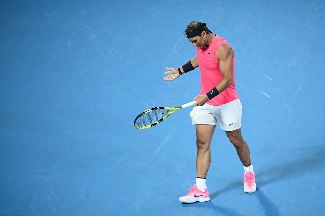 Nadal, durante el partido ante Thiem. Nadal, durante el partido ante Thiem.