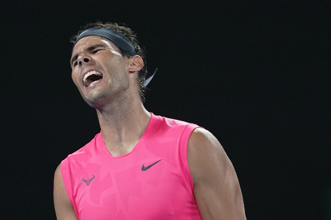 Rafa Nadal, durante su partido ante Thiem en el Open de Australia. Rafa Nadal, durante su partido ante Thiem en el Open de Australia.