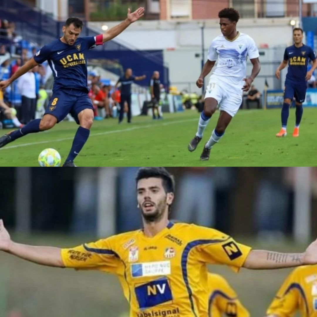 Mustafá jugando como rival del UCAM en La Condomina (arriba) y Dani Segovia durante su etapa en Austria (abajo) Mustafá jugando como rival del UCAM en La Condomina (arriba) y Dani Segovia durante su etapa en Austria (abajo)