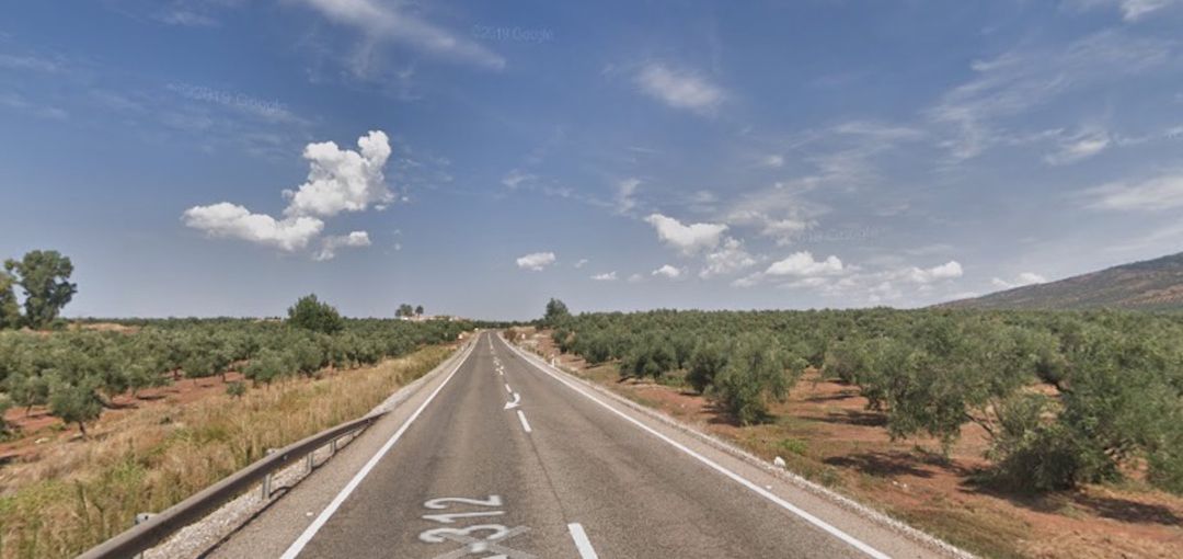 Tramo de la A-312 en el que ha tenido lugar el accidente. Tramo de la A-312 en el que ha tenido lugar el accidente.