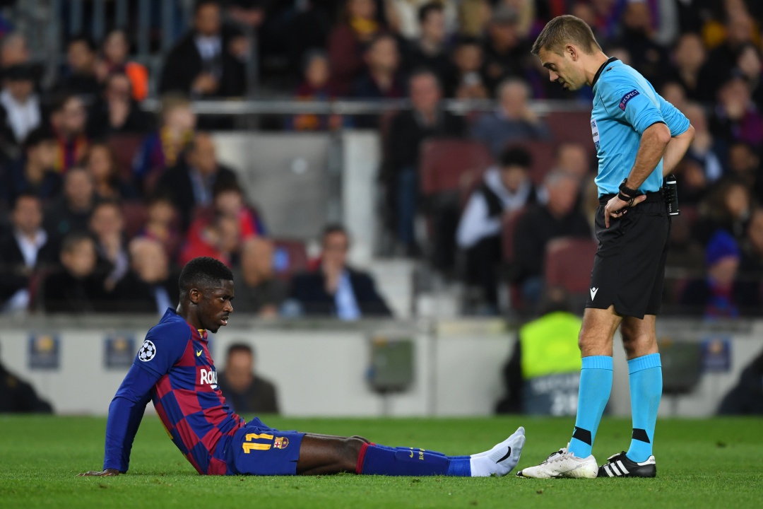 Dembélé lesionado en el Camp Nou Dembélé lesionado en el Camp Nou