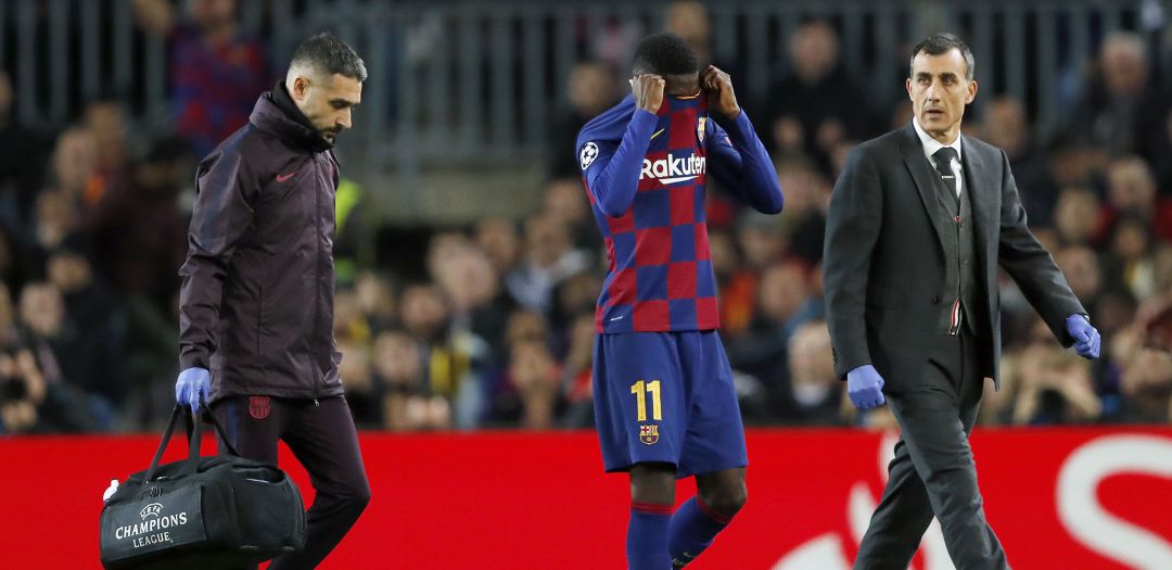 Dembélé se marcha del campo tras caer lesionado en Champions ante el Borussia Dortmund Dembélé se marcha del campo tras caer lesionado en Champions ante el Borussia Dortmund