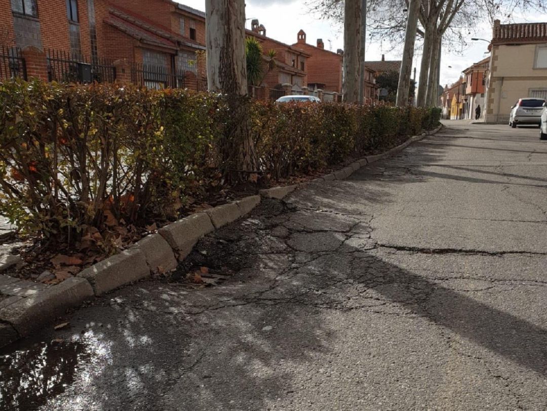 Aspecto que presenta el pavimento de la calle Logroño que se arreglará en septiembre Aspecto que presenta el pavimento de la calle Logroño que se arreglará en septiembre