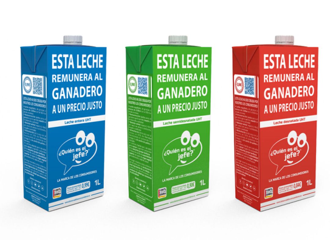 Leche comercializada bajo la marca "¿Quién es el jefe?" Leche comercializada bajo la marca "¿Quién es el jefe?"