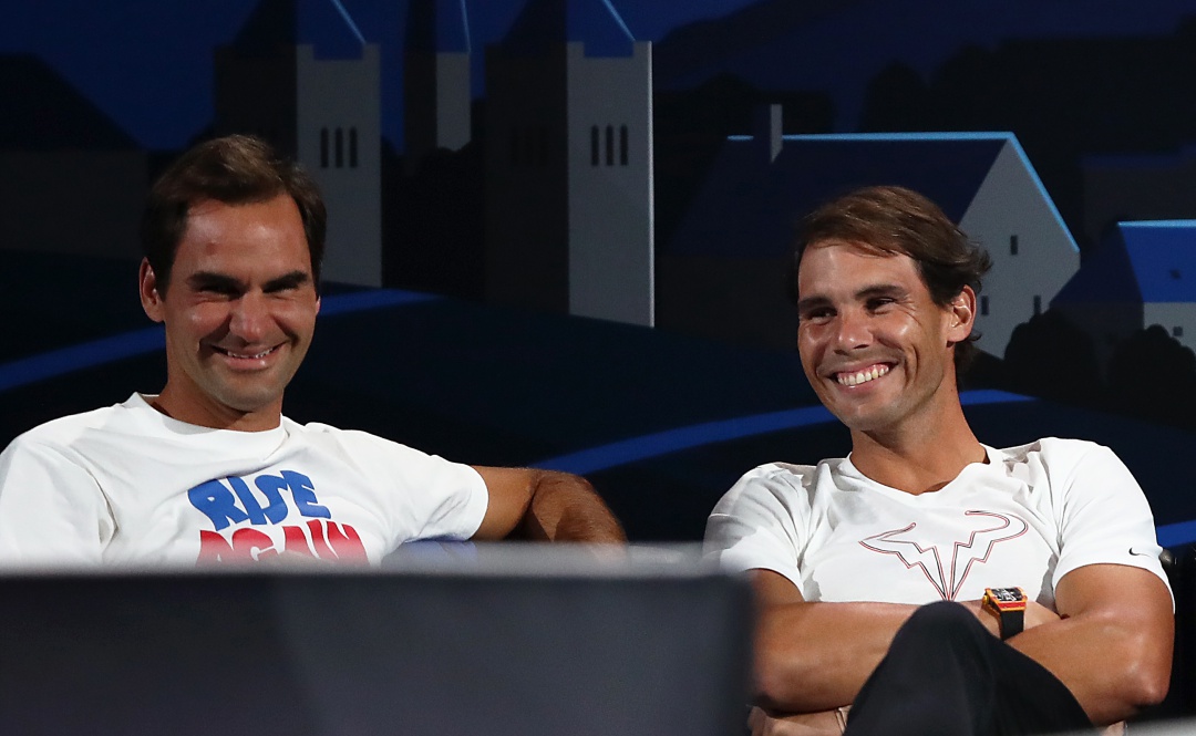 Federer y Nadal durante la Laver Cup Federer y Nadal durante la Laver Cup