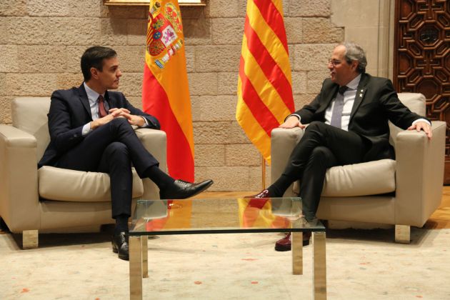 Los presidentes, durante la reunión. Los presidentes, durante la reunión.