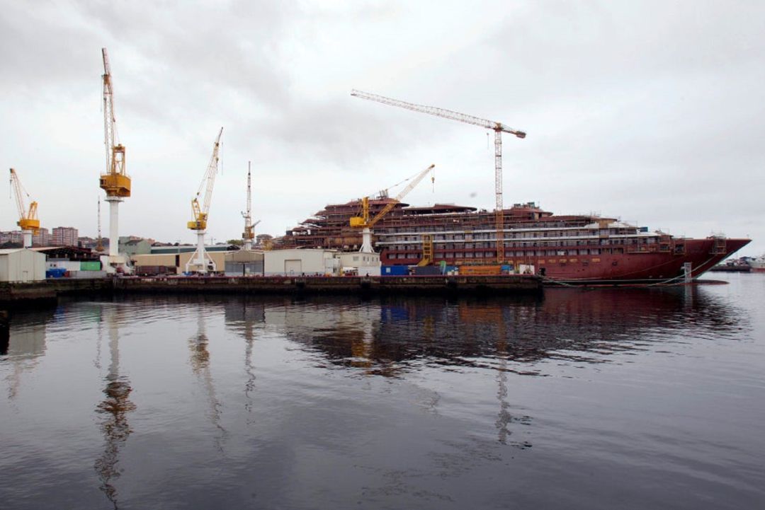 Construcción del buque Evrima en el astillero Barreras de Vigo. Construcción del buque Evrima en el astillero Barreras de Vigo.