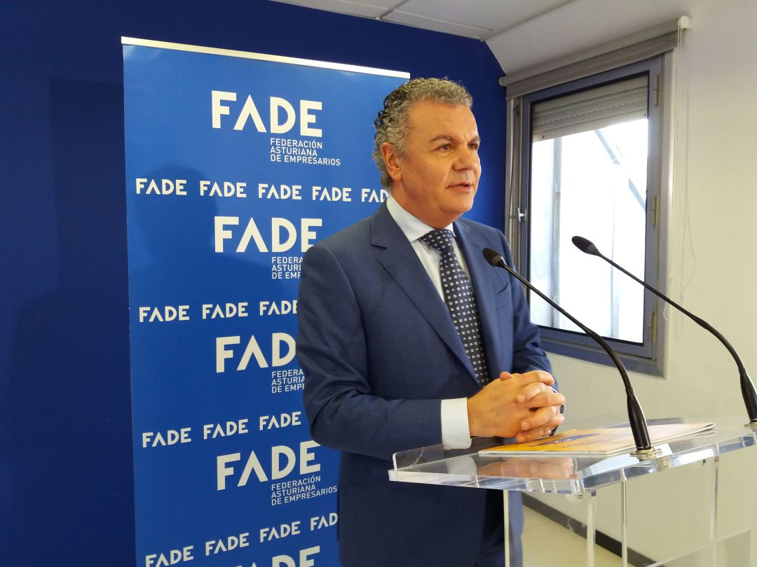 El presidente de FADE, Belarmino Feito en su comparecencia de este viernes ante los medios de comunicaciòn coincidiendo con el segundo aniversario de su elección para el cargo El presidente de FADE, Belarmino Feito en su comparecencia de este viernes ante los medios de comunicaciòn coincidiendo con el segundo aniversario de su elección para el cargo