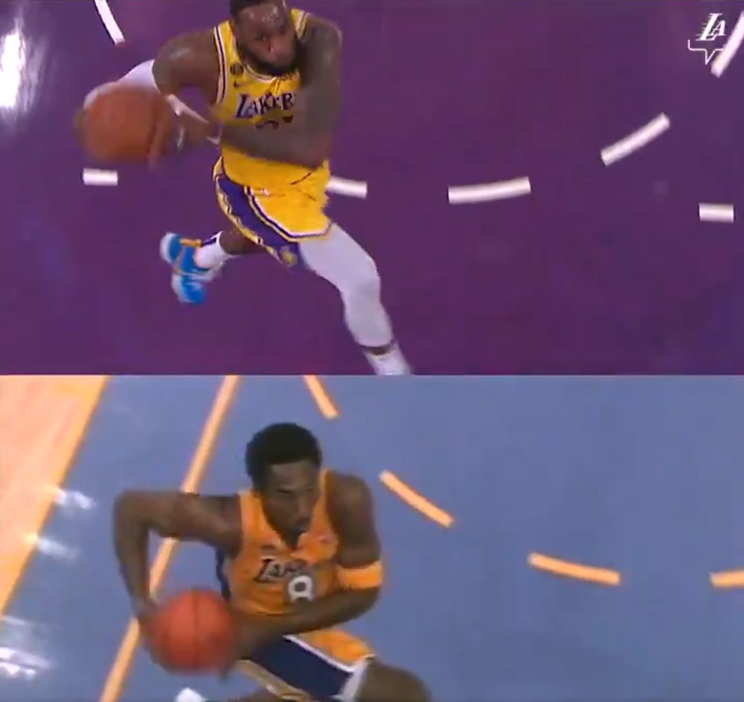 Kobe Bryant y Lebron James haciendo la misma jugada Kobe Bryant y Lebron James haciendo la misma jugada