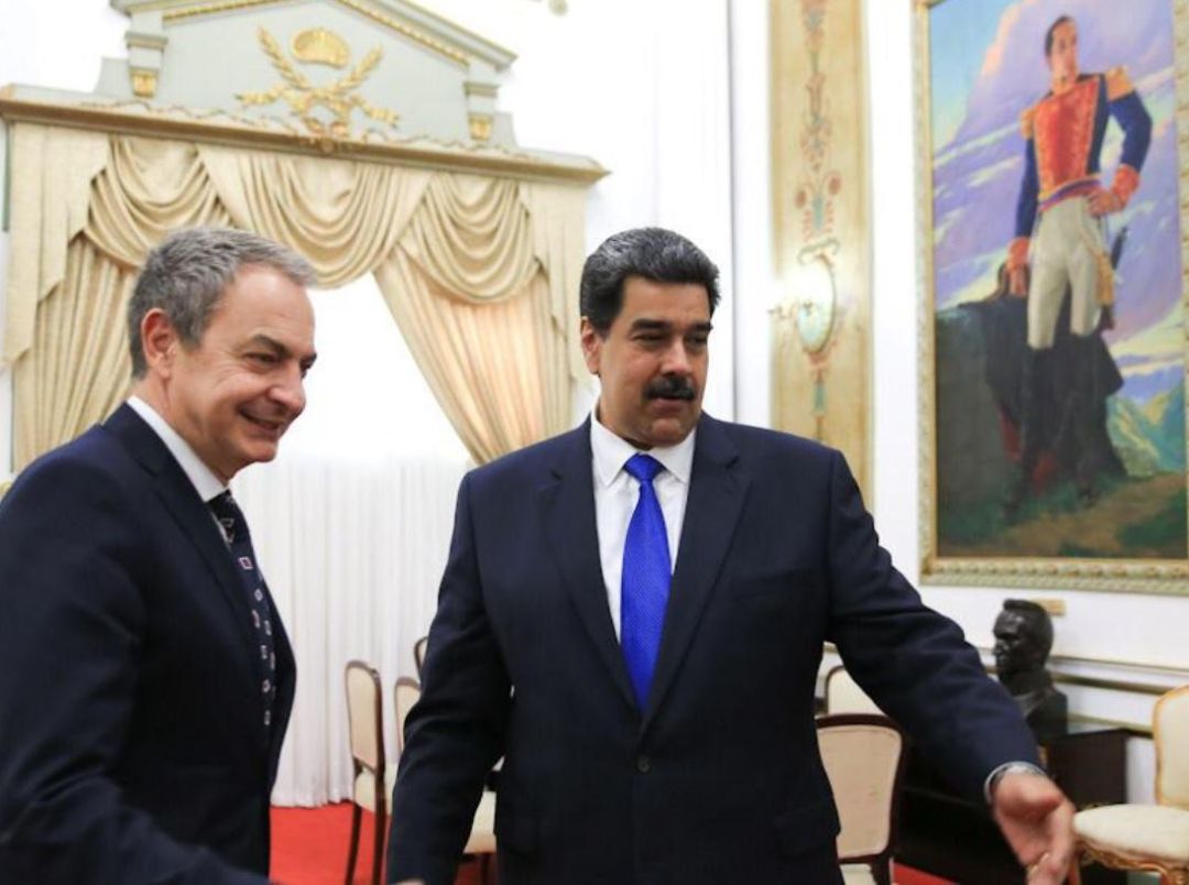 El presidente venezolano, Nicolás Maduro, y el expresidente del Gobierno español José Luis Rodríguez Zapatero. El presidente venezolano, Nicolás Maduro, y el expresidente del Gobierno español José Luis Rodríguez Zapatero.