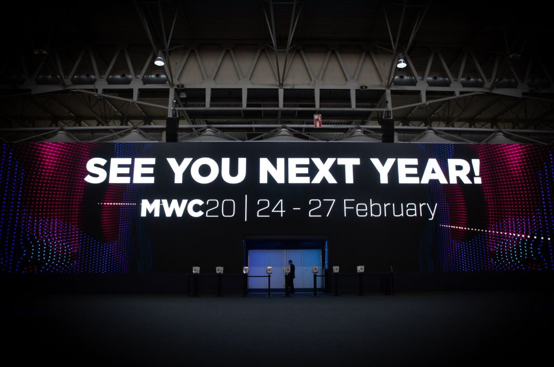 Detalle del cartel de despedida dl Mobile World Congress Barcelona - MWC 2019. Detalle del cartel de despedida dl Mobile World Congress Barcelona - MWC 2019.
