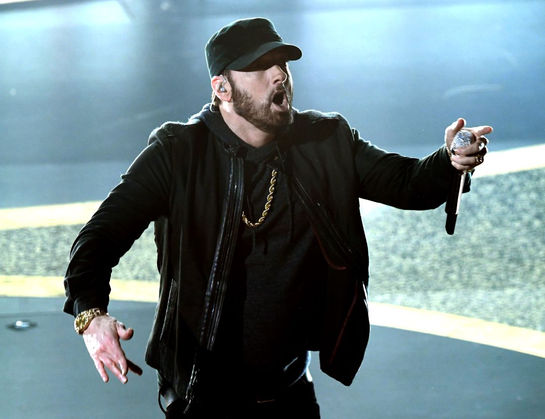 Eminem durante su actuación en los Óscar Eminem durante su actuación en los Óscar
