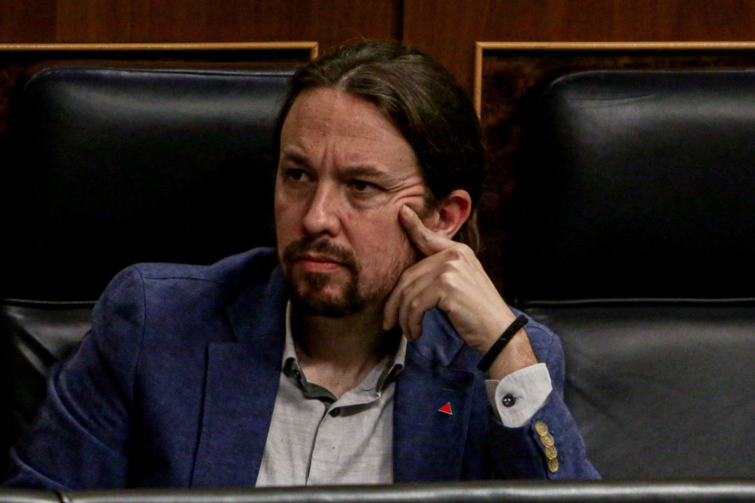 El vicepresidente segundo y ministro de Derechos Sociales y Agenda 2030, Pablo Iglesias, durante la primera sesión ordinaria del pleno en el Congreso de los Diputados El vicepresidente segundo y ministro de Derechos Sociales y Agenda 2030, Pablo Iglesias, durante la primera sesión ordinaria del pleno en el Congreso de los Diputados