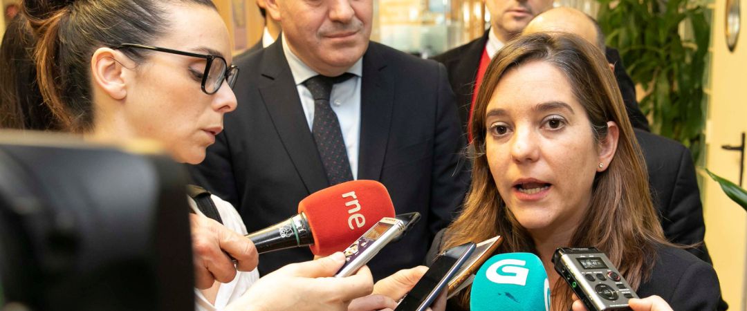 Inés Rey atiende a los medios de comunicación Inés Rey atiende a los medios de comunicación