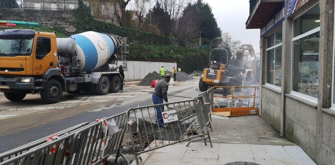 Obras en la calle Progreso de Sanxenxo Obras en la calle Progreso de Sanxenxo